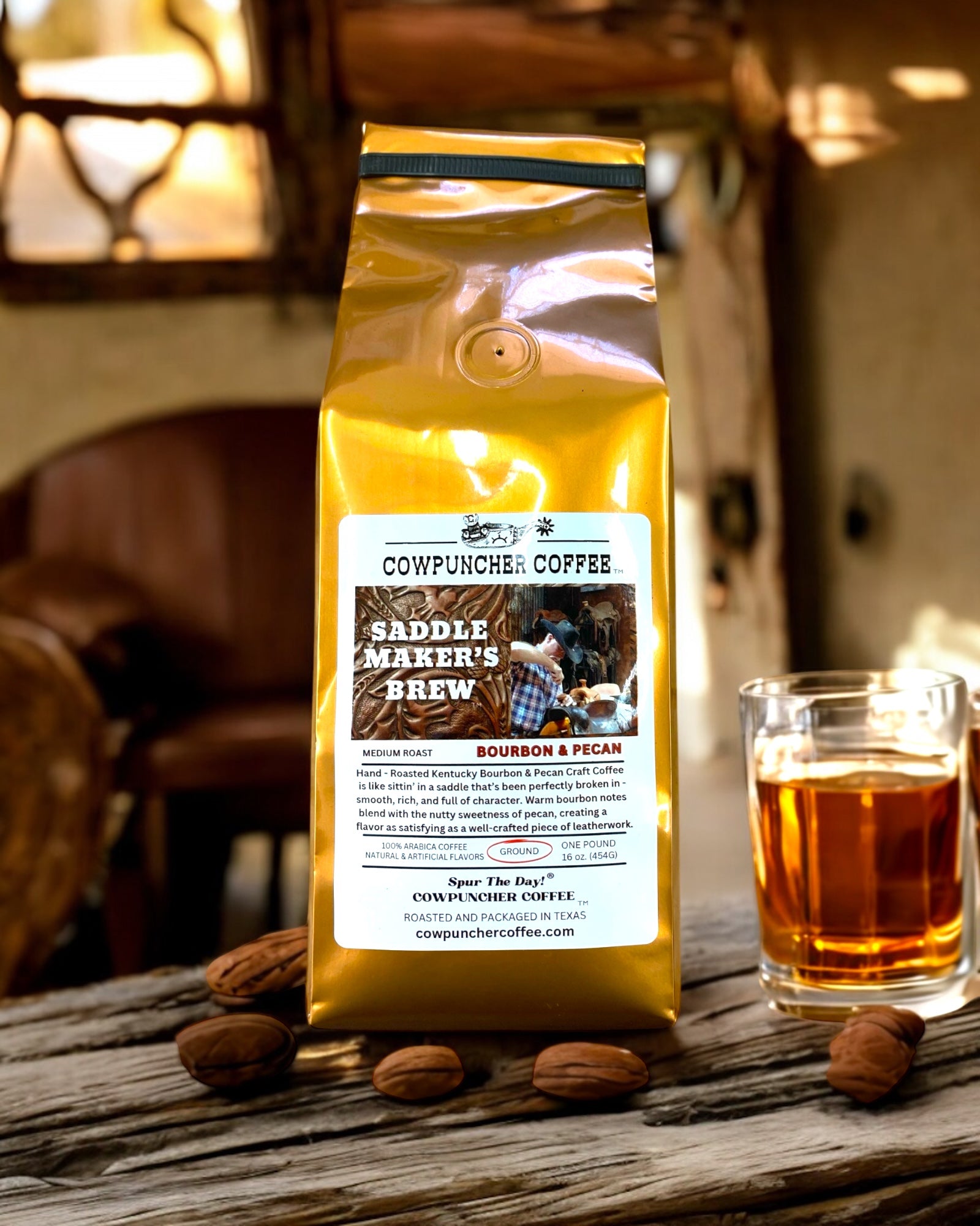 SADDLE MAKER’S BREW™ Bourbon & Pecan, Medium Roast, Ground