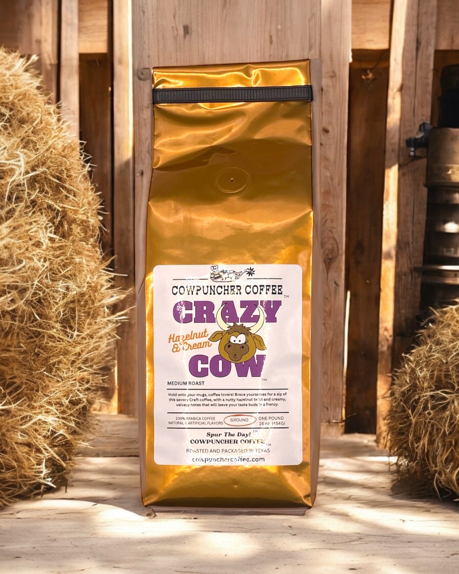 CRAZY COW Hazelnut &amp; Cream Medium Roast, Ground