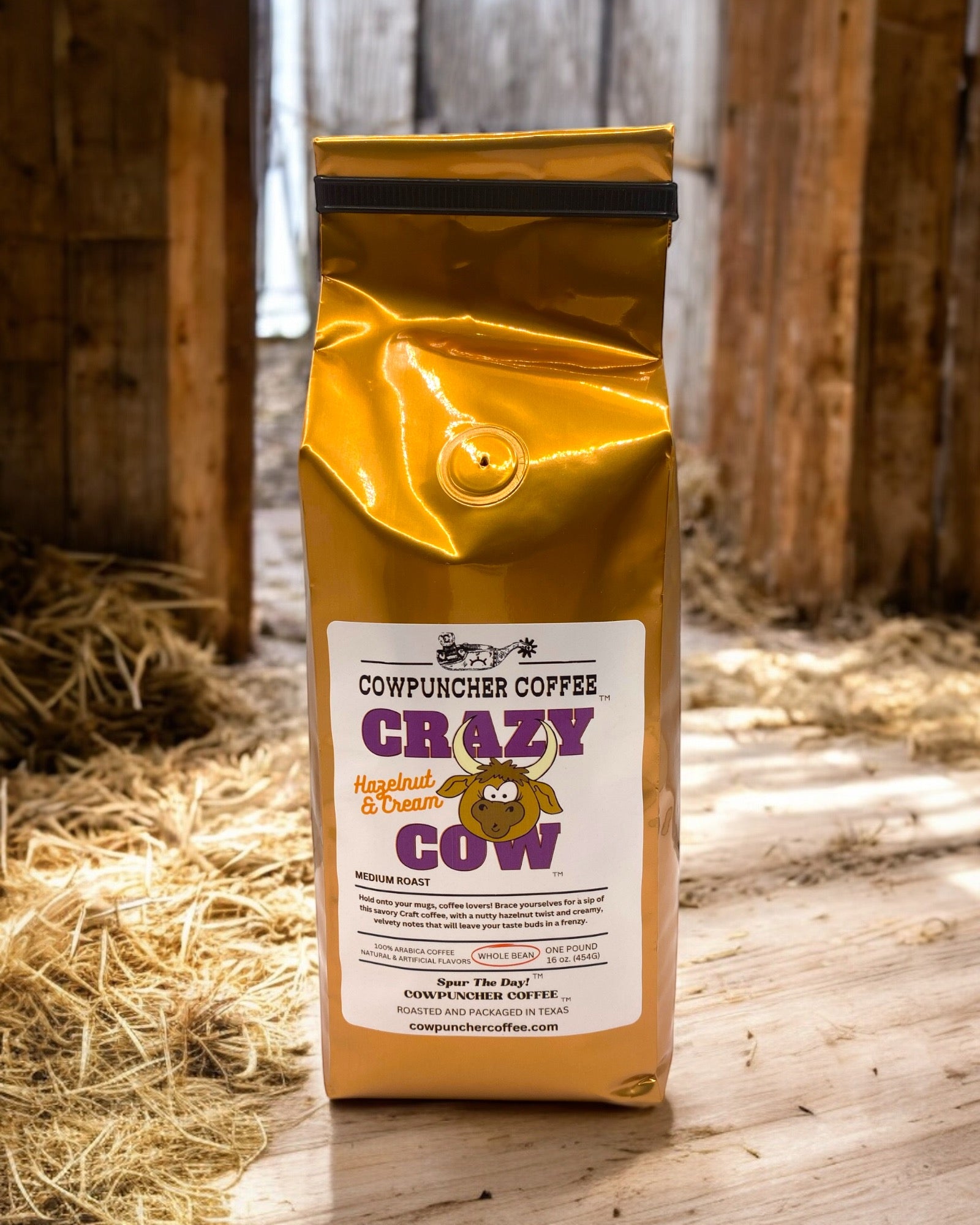 CRAZY COW Hazelnut &amp; Cream Medium Roast, Whole Bean