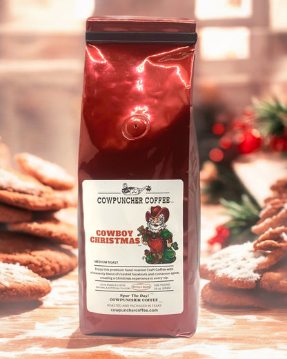 COWBOY CHRISTMAS Hazelnut &amp; Cinnamon Spice, Whole Bean